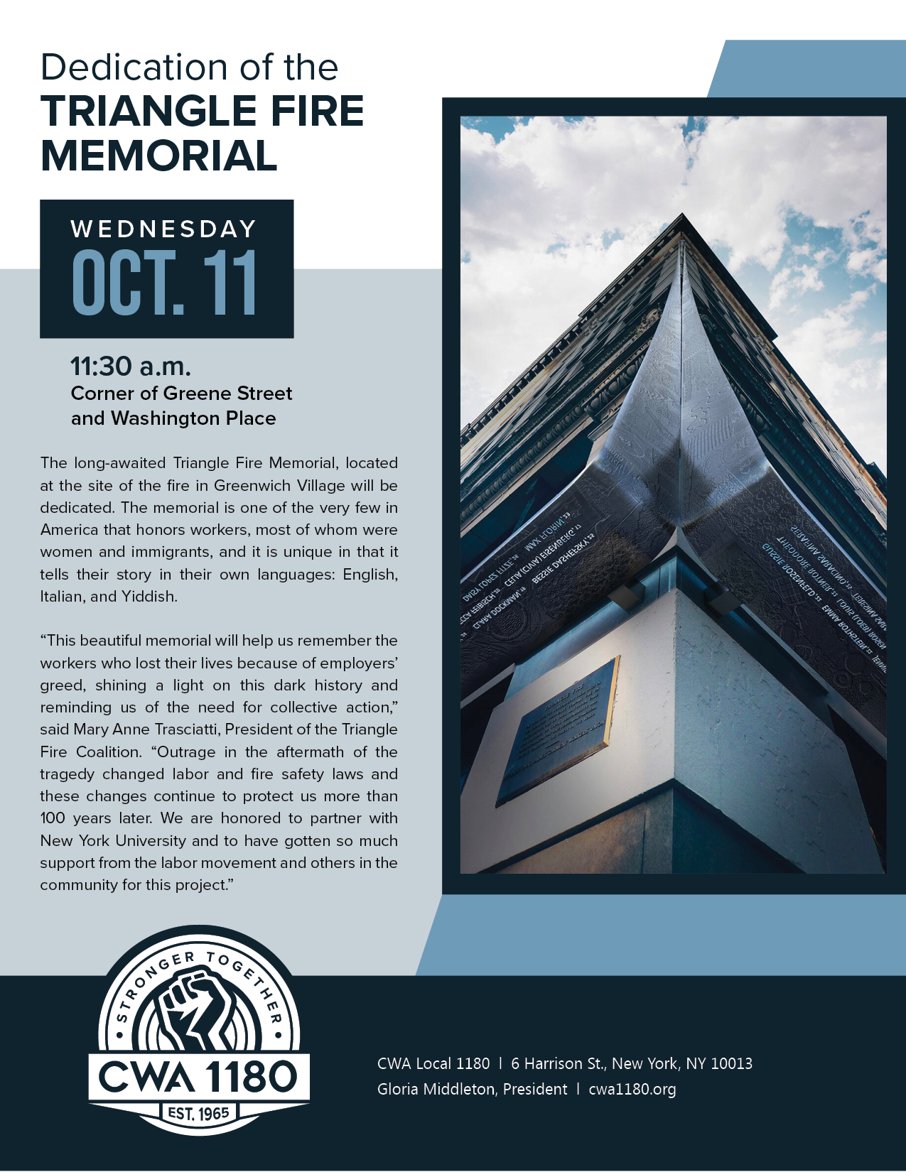 Triangle Fire Memorial Flier